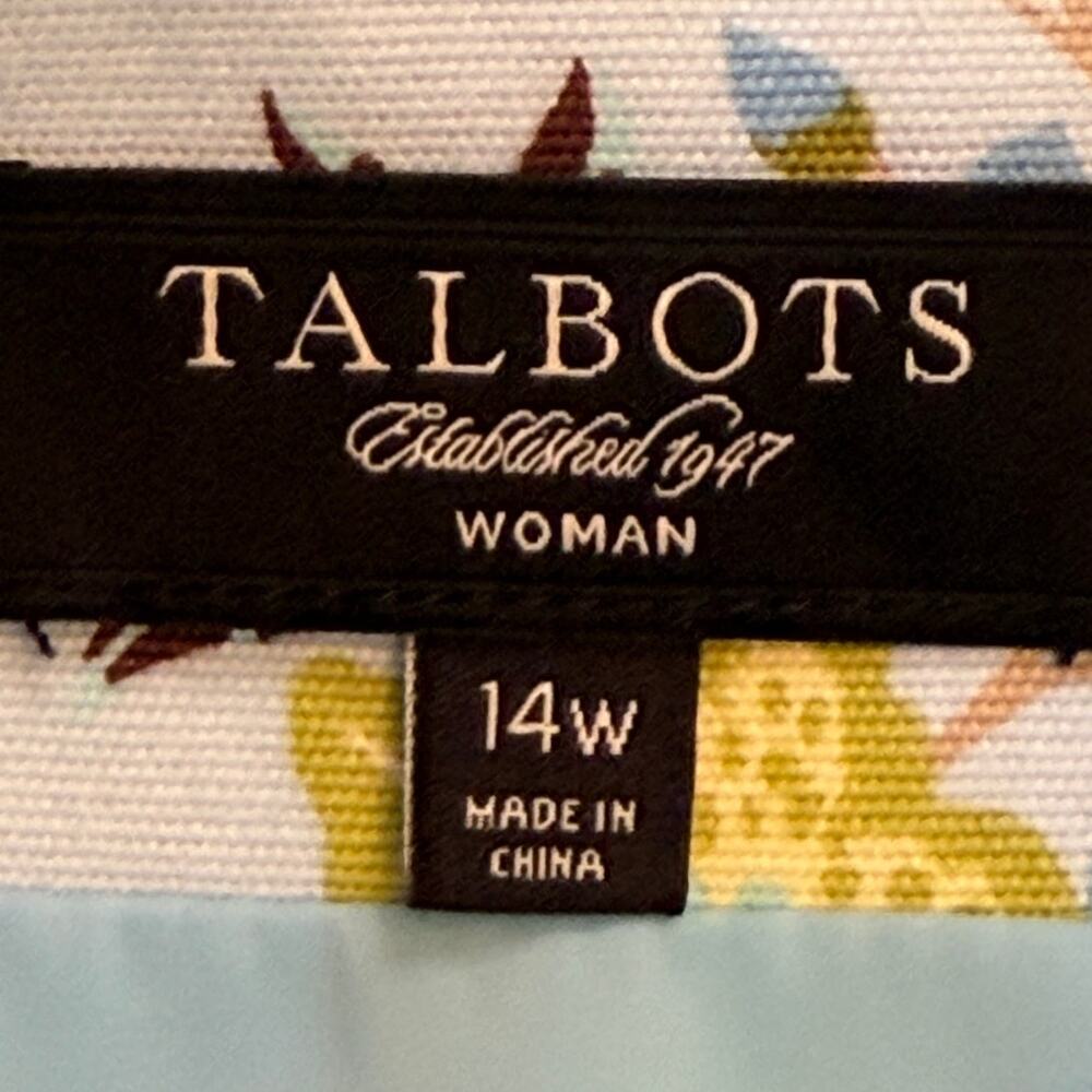 Talbots Women 14W Knee Length Preppy Vacation Workwear Cottagecore Skirt - Picture 3 of 10
